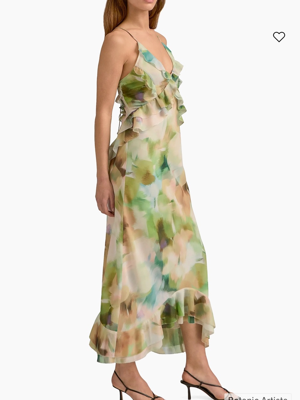 NEW $298 Favorite Daughter The Who Me botanical Ruffle maxi dress women sz XXS - Picture 9 of 10